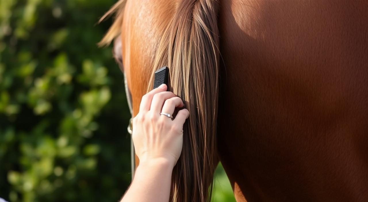 mane and tail detangling routines for trail horses