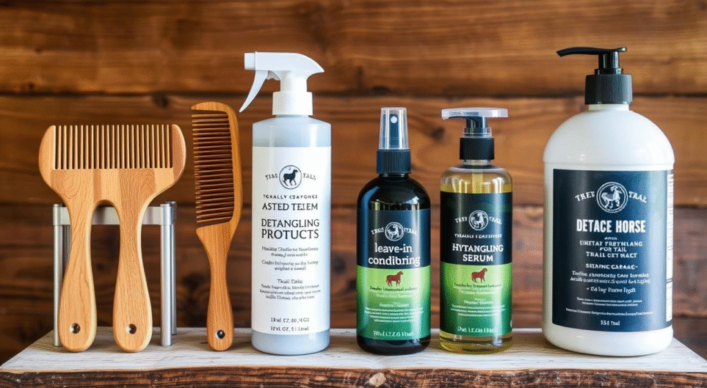 mane and tail detangling routines for trail horses