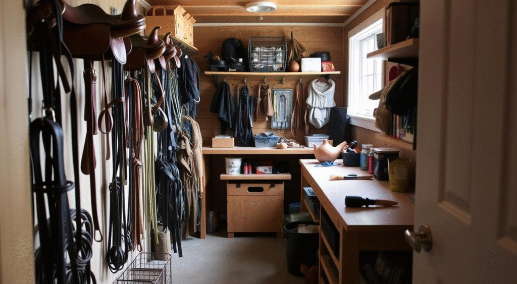 Tack room organization for small spaces