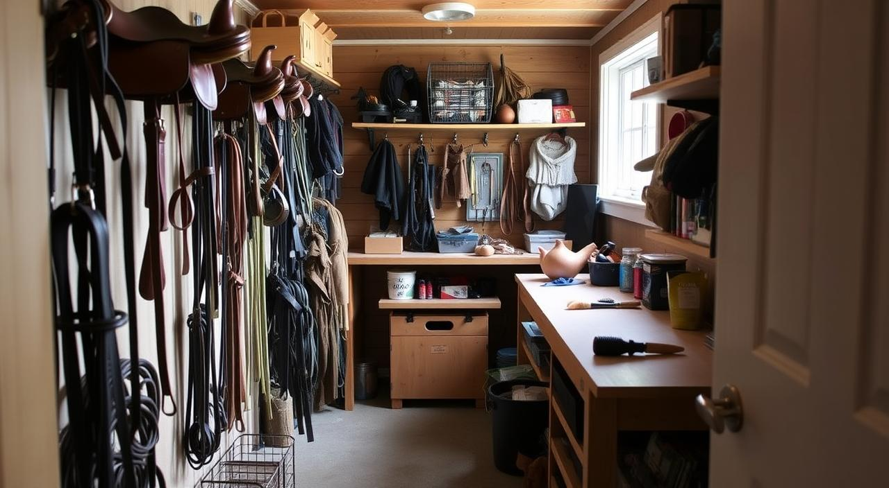 Tack room organization for small spaces